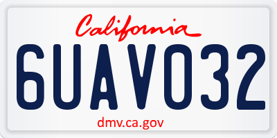 CA license plate 6UAV032