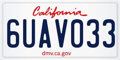 CA license plate 6UAV033