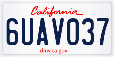 CA license plate 6UAV037