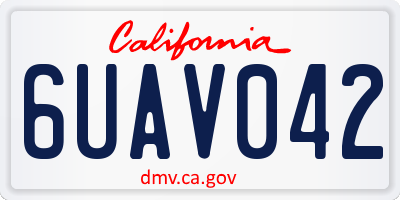 CA license plate 6UAV042