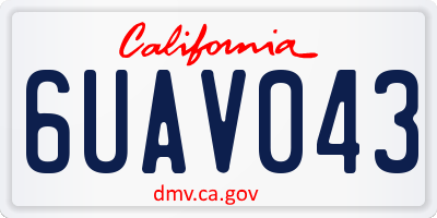 CA license plate 6UAV043