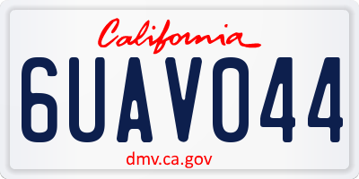 CA license plate 6UAV044