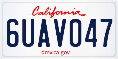 CA license plate 6UAV047