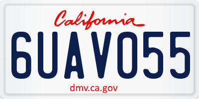 CA license plate 6UAV055