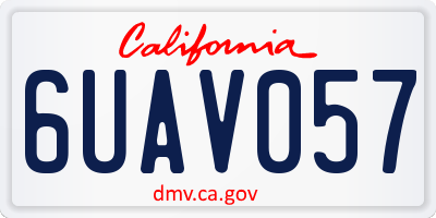 CA license plate 6UAV057