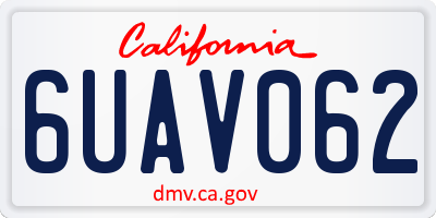 CA license plate 6UAV062