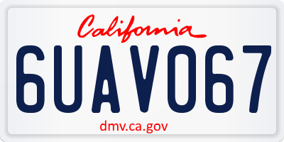 CA license plate 6UAV067