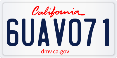 CA license plate 6UAV071