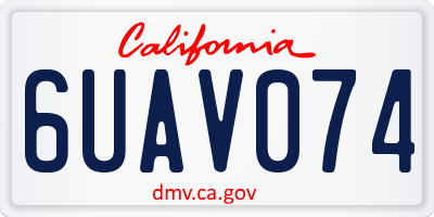 CA license plate 6UAV074