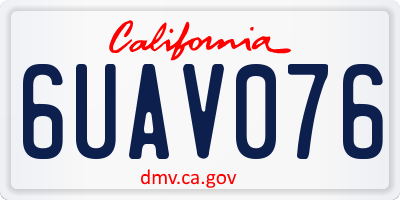 CA license plate 6UAV076