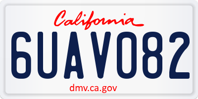 CA license plate 6UAV082