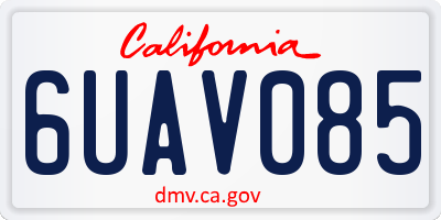CA license plate 6UAV085