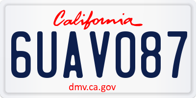 CA license plate 6UAV087