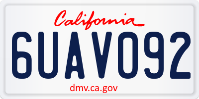 CA license plate 6UAV092