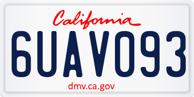CA license plate 6UAV093