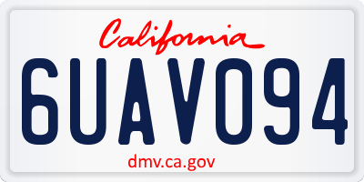 CA license plate 6UAV094
