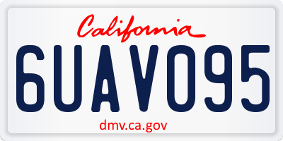 CA license plate 6UAV095