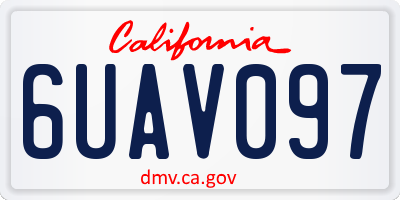 CA license plate 6UAV097