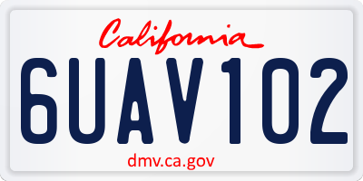 CA license plate 6UAV102