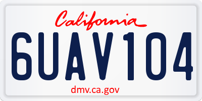 CA license plate 6UAV104
