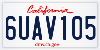 CA license plate 6UAV105
