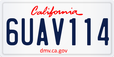 CA license plate 6UAV114