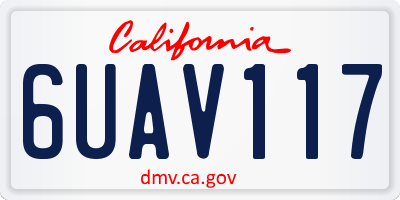 CA license plate 6UAV117