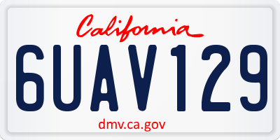 CA license plate 6UAV129