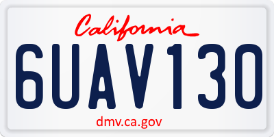 CA license plate 6UAV130