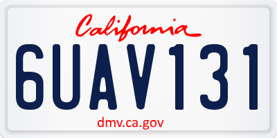 CA license plate 6UAV131