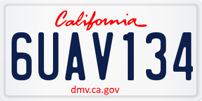 CA license plate 6UAV134