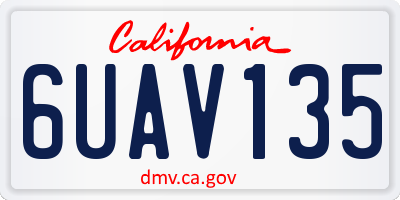 CA license plate 6UAV135