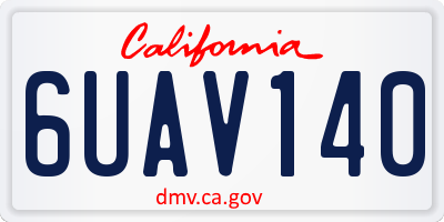 CA license plate 6UAV140