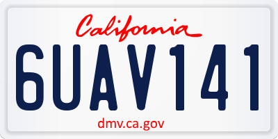 CA license plate 6UAV141