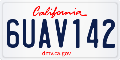 CA license plate 6UAV142
