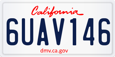 CA license plate 6UAV146