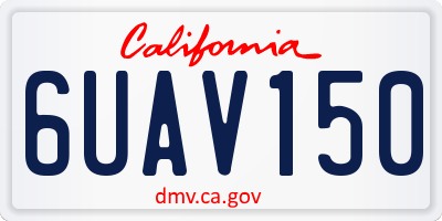 CA license plate 6UAV150