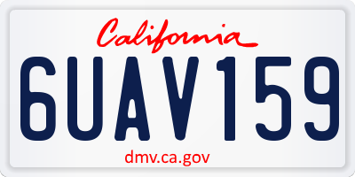 CA license plate 6UAV159