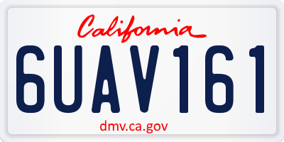 CA license plate 6UAV161