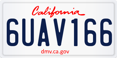 CA license plate 6UAV166