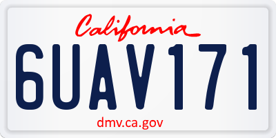 CA license plate 6UAV171
