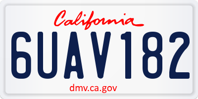 CA license plate 6UAV182