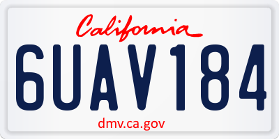 CA license plate 6UAV184