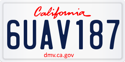 CA license plate 6UAV187