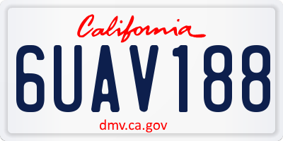 CA license plate 6UAV188
