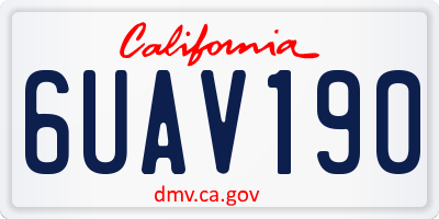CA license plate 6UAV190