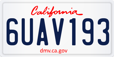 CA license plate 6UAV193