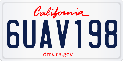CA license plate 6UAV198