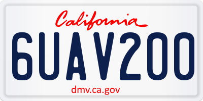 CA license plate 6UAV200