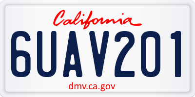 CA license plate 6UAV201